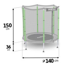 Lasteaed Trampoliin 140 cm 4.5ft Neo-Sport