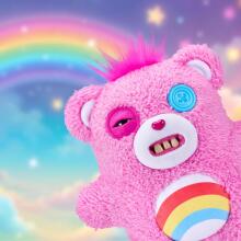 Fuggler Care Bears 23 cm plush mänguasi (Cheer Bear) firmalt ZURU - naljakas kole koletislik kaisukaru inimhammastega, kogutav plush mänguasi lastele, teismelistele, täiskasvanutele ja krosso