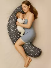 La Bebe™ Moon Cotton Maternity Pillow Art.80579822 Nordic Stones. Large pregnancy pillow with Memory Foam filling (especially soft and quiet filling)