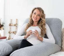 La Bebe™ Cushy Maternity Pillow Art. 60608156 Nordic Bloom. Multifunctional Pregnancy Pillow (U-Shaped), Polyester Fiber Filling, 155×80 cm