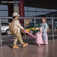 Multifunctional Children Luggage  Suitcase Art.276172 Pink  Чемодан-сиденье на колесах 3 в 1