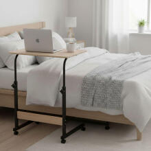 Mobile laptop table – side desk for armchair in light oak color, ModernHomedąb ModernHome