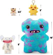 Fuggler Gold Fuggs 22 cm plush mänguasi (Grin Grin - leopardivärvi fliis kuldse fooliumtrükiga) firmalt ZURU - naljakas kole koletislik kaisuloom inimkujuliste hammastega, hull kollektsioonio