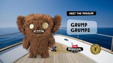Fuggler Gold Fuggs 22 cm plush mänguasi (Grumpy Grumps - silmad) firmalt ZURU - naljakas kole koletislik kaisuloom inimkujuliste hammastega, hull kollektsioonio