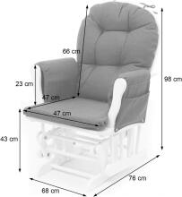 Mendler Relaxing Rocking Chair Art.HWC-C76 Light Grey Kiiktool söötmiseks