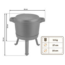 Emailitud malmist pott 8l seisev + grillpann BD-480 348010