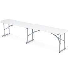 Garden catering set folding table + 2 benches 180 cm Plonos white