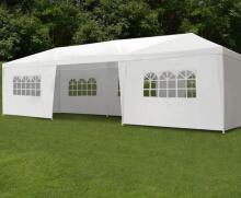 Aedade kaubanduslik paviljonitelk, 3x9 m, 8 seina, valge, MultiGarden