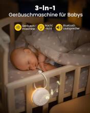 Baby Basic Noise Accessories Baby Sound Machine Art.279966 White Portable sound machine with cord and sound effects