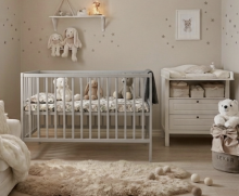 Bocian Baby Cot Magda 120x60 Art.280152 Grey  Laste puidust võrevoodi 120x60 cm