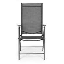 Foldable Steel Garden Chair with Adjustable Backrest, Gray, MultiGarden
