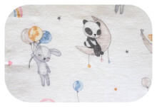 Mähkmed - 25950 - FLANELLTRÜKK - EGA - PANDA KUU PEAL - suurus 70x80 cm