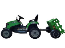 Aku Traktor - 12V - BBH-030 - TRAKTOR koos KÄRUGA - ROHELINE