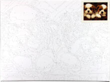 Numbrite järgi maalimine - 50913 - 2 KUTSIKAT - suurus 40x30 cm