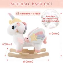 Rocking  Chair Unicorn Art.285414 Soft rocking chair with back support