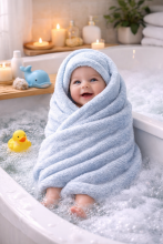 Bebe Basic Cotton Baby Towel  Art.285908 Light Blue  Хлопковое полотенце фроте  75x150 см (100% хлопок)