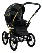 Babylux Margaret Gold Art.286151 Black Dots  Klassikaline 3-ühes lapsevanker