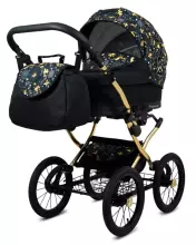 Babylux Margaret Gold Art.286151 Black Dots  Klassikaline 3-ühes lapsevanker