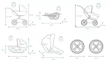 Babylux Margaret Gold Art.286155 Grey Flex Classic 3-in-1 baby stroller