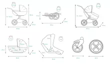 Babylux Color Lux Art.286204 Silver Flex Universal 3-in-1 stroller