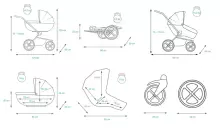 Babylux Gold Lux Art.286209 Mint  Universal 3-in-1 stroller