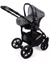Babylux Miracle Art.286324 Black Deluxe Universal 3-in-1 stroller