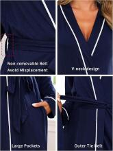 Italian Fashion Women Bathrobe Long Sleeve Art.286674 Navy  Maternity robe