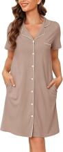 Italian Fashion Nightdress Art.286686 Light Green  Maternity/Nursing Nightgown