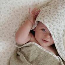 Little Dutch Hooded Towel  Art.TE50614034 Blueberry Leaves Baby käterätik rätikuga 75x75sm