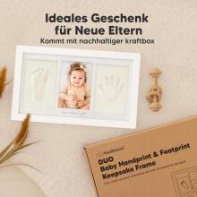 Baby Handprint and Footprint Maker Set Art for Baby Art.288058 White Kolmekordne puitraam