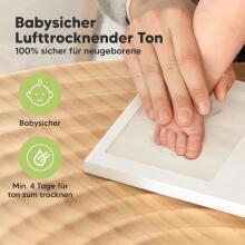 Baby Handprint and Footprint Maker Set Art for Baby Art.288058 White Kolmekordne puitraam