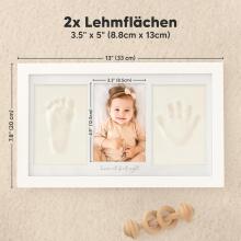 Baby Handprint and Footprint Maker Set Art for Baby Art.288058 White Kolmekordne puitraam