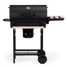 Süsinik grill aiagrill kattega termomeeter tuhatoos puidust riiulid MultiGarden