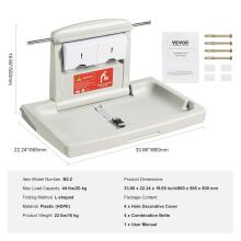 Kidsworld Removable Changing Table  Art.288487 White Mähkimislaud (seinale kinnitatav)