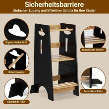 Cosyland Wooden Learning Tower Art.288718 Black Puidust köögitool/aste väikelastele
