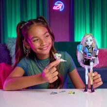 Monster High Frankie Stein nukk – lühike kampsun, nahkseelik ja Watzie
