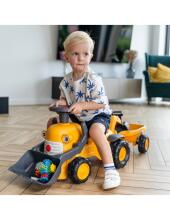 FALK Ride-On Komatsu traktor ekskavaatorikopa ja haagisega vanusele 1-3