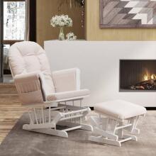 Bebe Basic Rocking Chair with Stool Art.290064 Cream/Brown Kiiktool söötmiseks