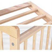 La Bebe™ Kids Wood Cot  Art.290262 Grey Komplekt: Laste puidust võrevoodi sahtliga + voodipesu + Kuu hobuseraud + beebiõli 120x60 cm