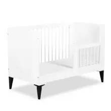Klups Mia Art.233090 White  Laste puidust võrevoodi 120x60 cm + kummut
