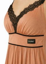 La Bebe™ Nursing Cotton Mia Art.136123 Warm Caramel Nursing Night dress