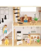 TOOKY TOY Puidust Nukkemaja 25 Tükki