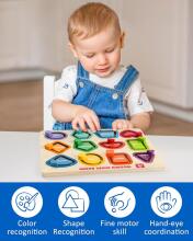 Coogam Wooden Colour Shape Art.294588 Montessori puidust puslelaud