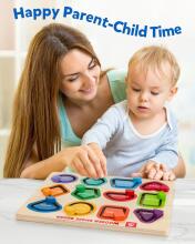 Coogam Wooden Colour Shape Art.294588 Montessori puidust puslelaud