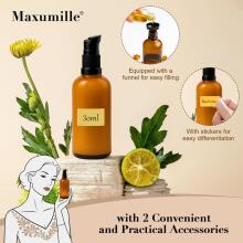 Empty Glass Bottles Brown with Sticker Funnel Art.294984   Amber Glass Lotion Bottles with Pump Dispenser,30ml,1 psc