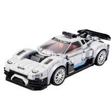 Ehitusplokkide Võidusõiduauto Robot 2in1 Valge 320 tk.