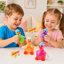 I-Toys Duck Squishy Dumpling Antistress Art.295916 Stressivastane mänguasi "Pardipoeg" sädeluse ja pehme häälega