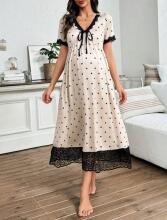 Moonlight&Mama Maternity Dress Art.296154 Beige Short sleeve maternity/nursing nightgown