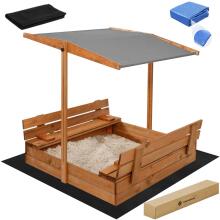 Springos SB120RSET liivakast katusega, 120 x 120 cm, kaanega, pruun