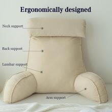 Basic CS Lline Care & Support Large Reading Pillow  Art.296549 Light Grey Large reading pillow, back support pillow with removable neck cushion